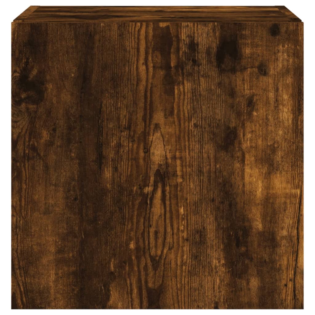 Wall TV Cabinets with LED, 2 pcs, Smoked Oak, 40.5x35x40cm