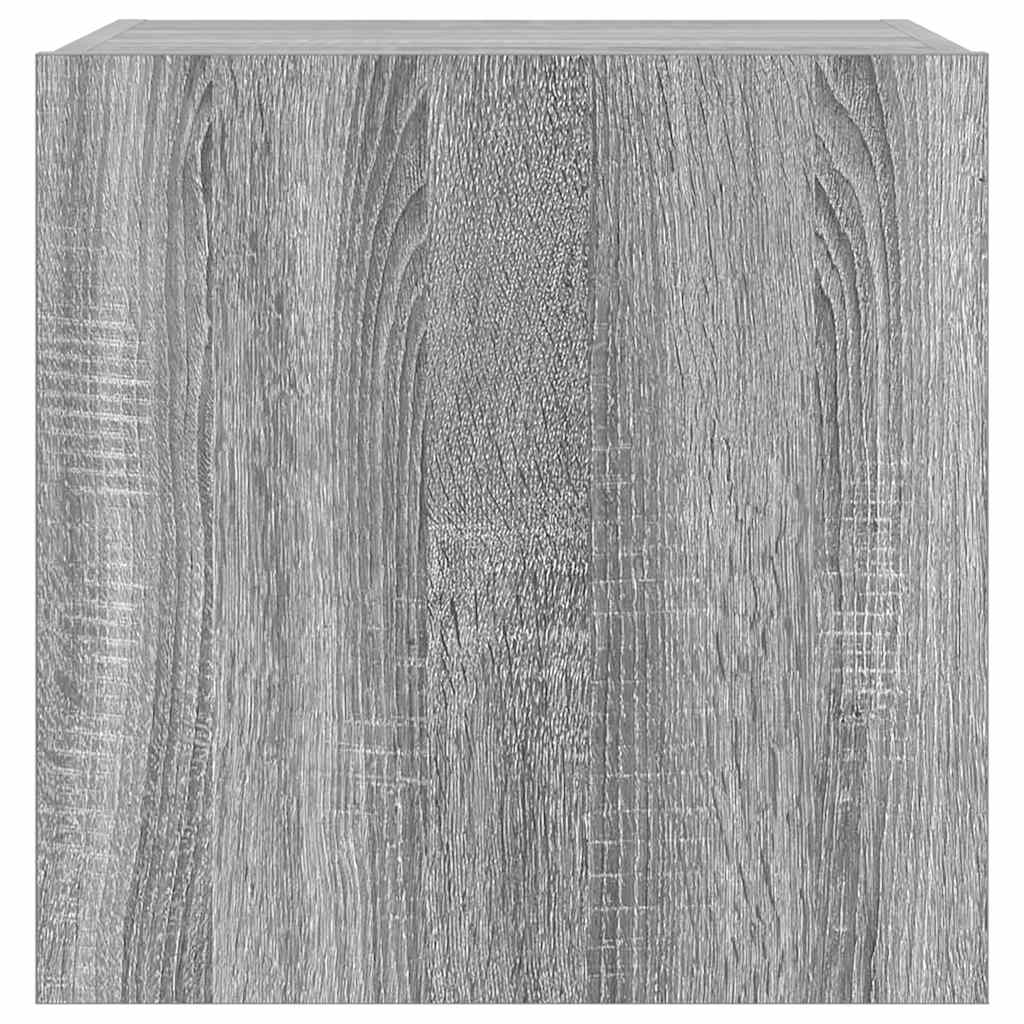 Sieninė TV spintelė su LED lemputėmis, pilka, 40,5x35x40cm
