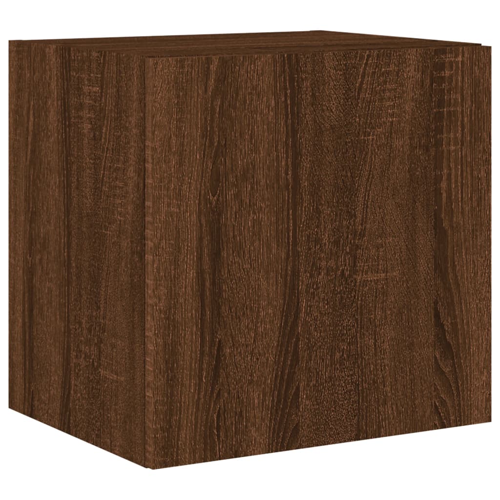 Wall-mounted TV Cabinets with LED, 2 pcs., brown, 40.5x35x40cm