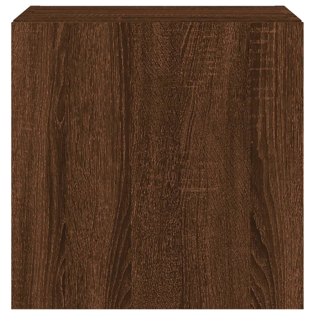 Wall-mounted TV Cabinets with LED, 2 pcs., brown, 40.5x35x40cm