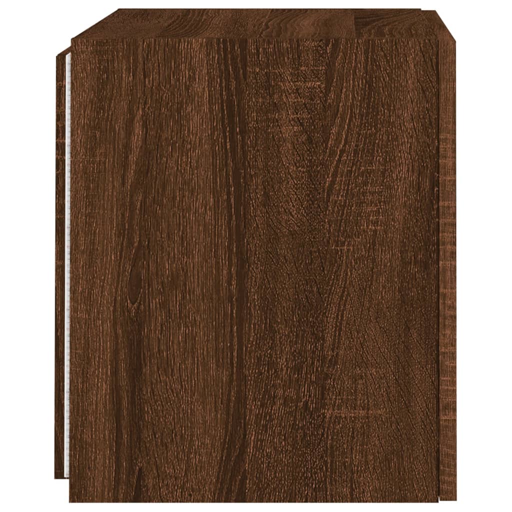 Wall-mounted TV Cabinets with LED, 2 pcs., brown, 40.5x35x40cm