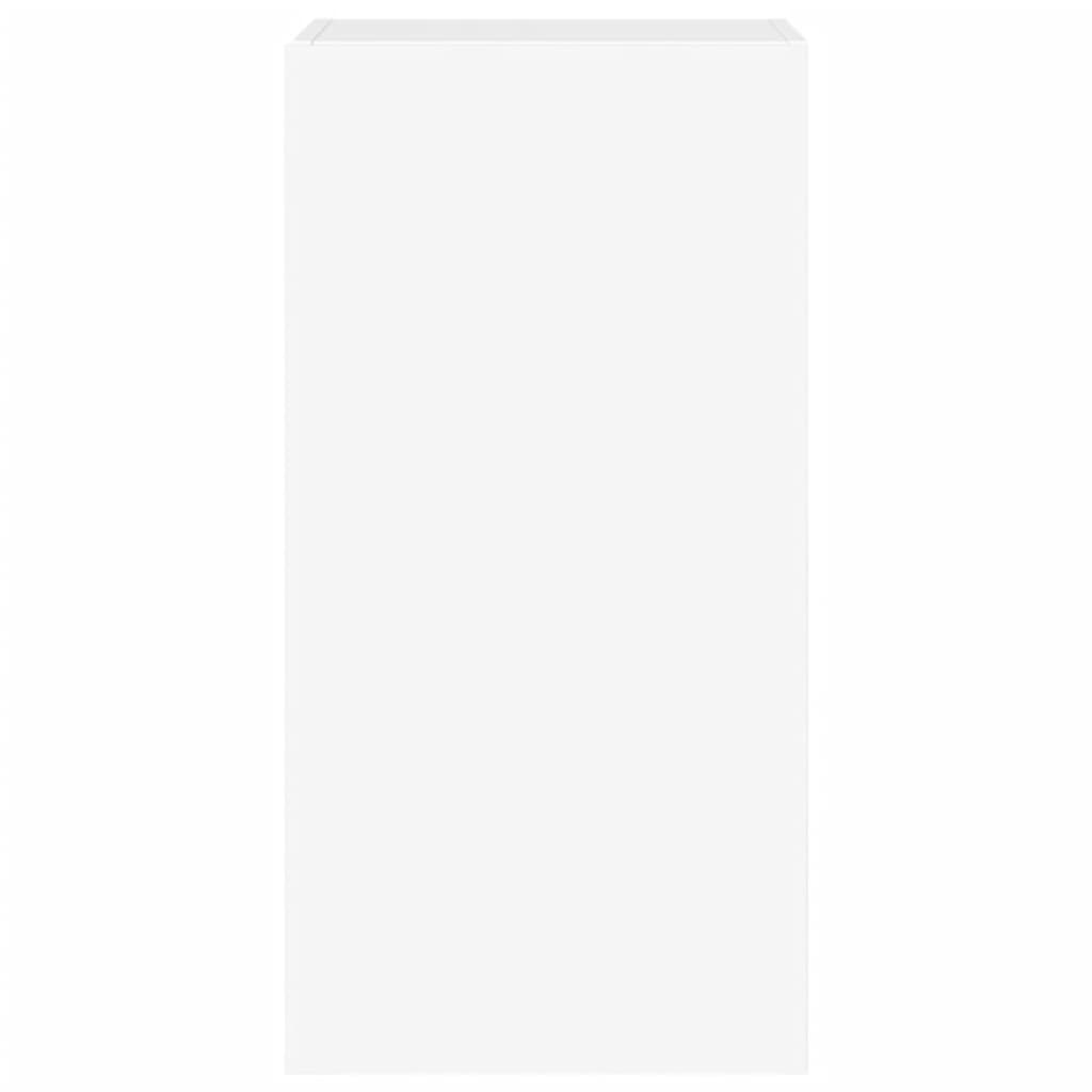 Pie sienas stiprināms TV skapītis ar LED apgaismojumu, balts, 40,5x35x80cm