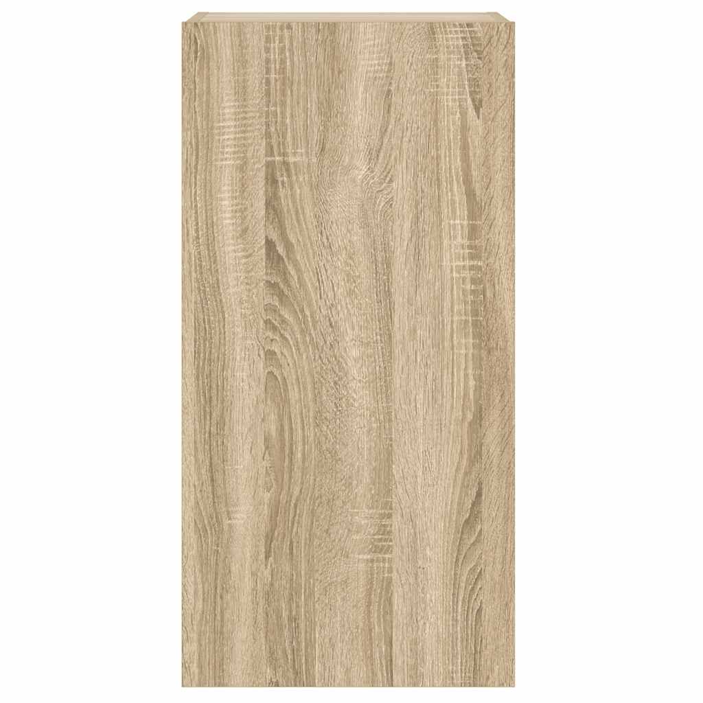 Sieninė TV spintelė su LED lemputėmis, ąžuolo, 40,5x35x80cm