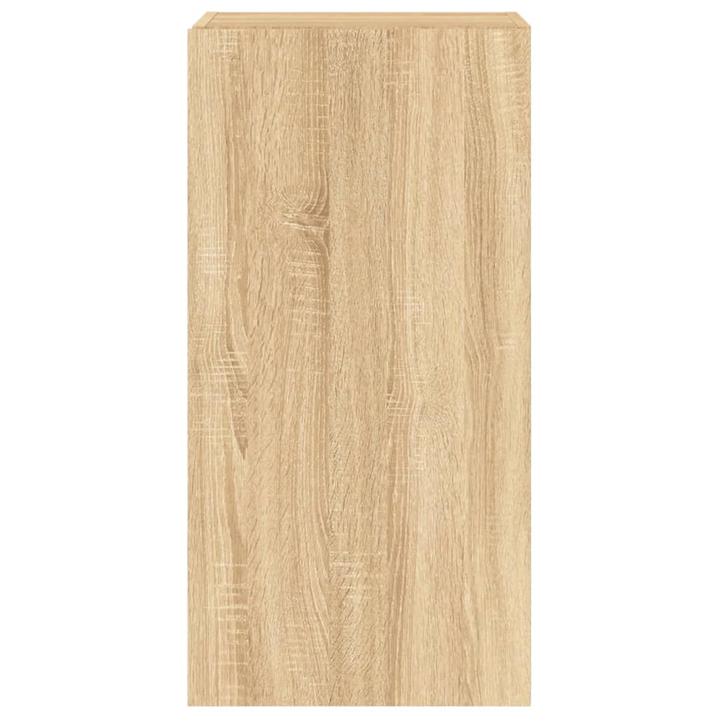Sieninė TV spintelė su LED lemputėmis, ąžuolo, 40,5x35x80cm