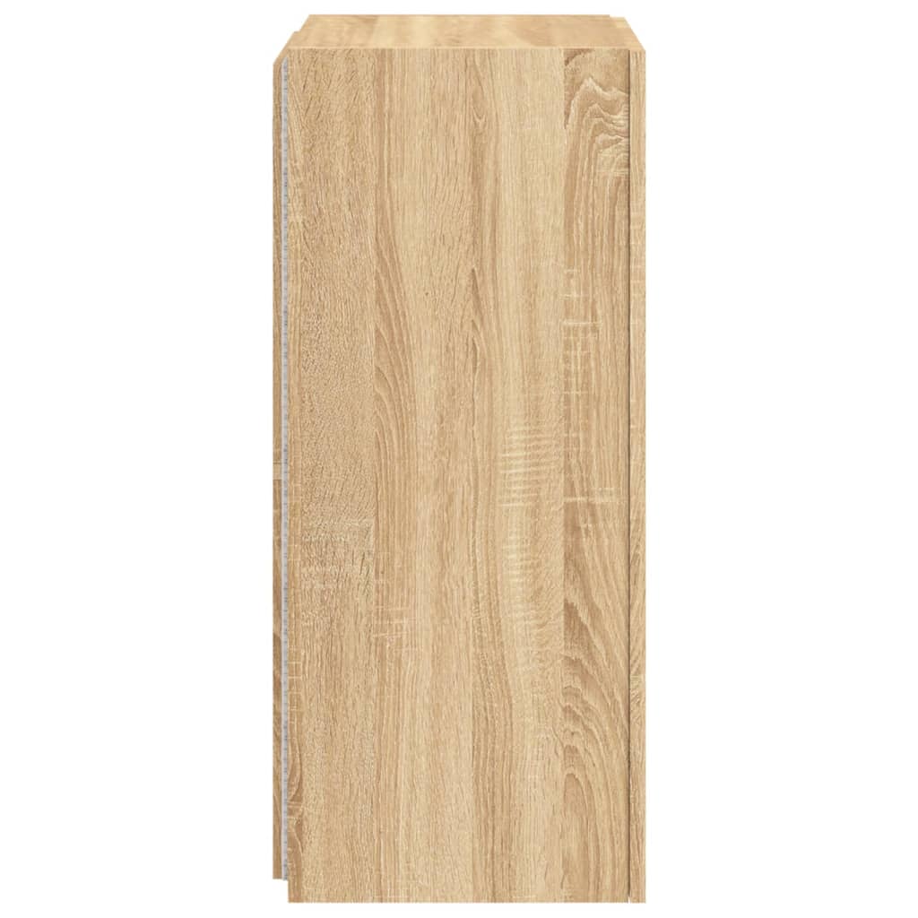 Sieninė TV spintelė su LED lemputėmis, ąžuolo, 40,5x35x80cm