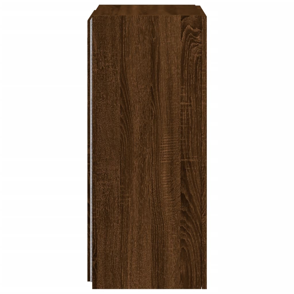 Sieninė TV spintelė su LED lemputėmis, ruda, 40,5x35x80cm