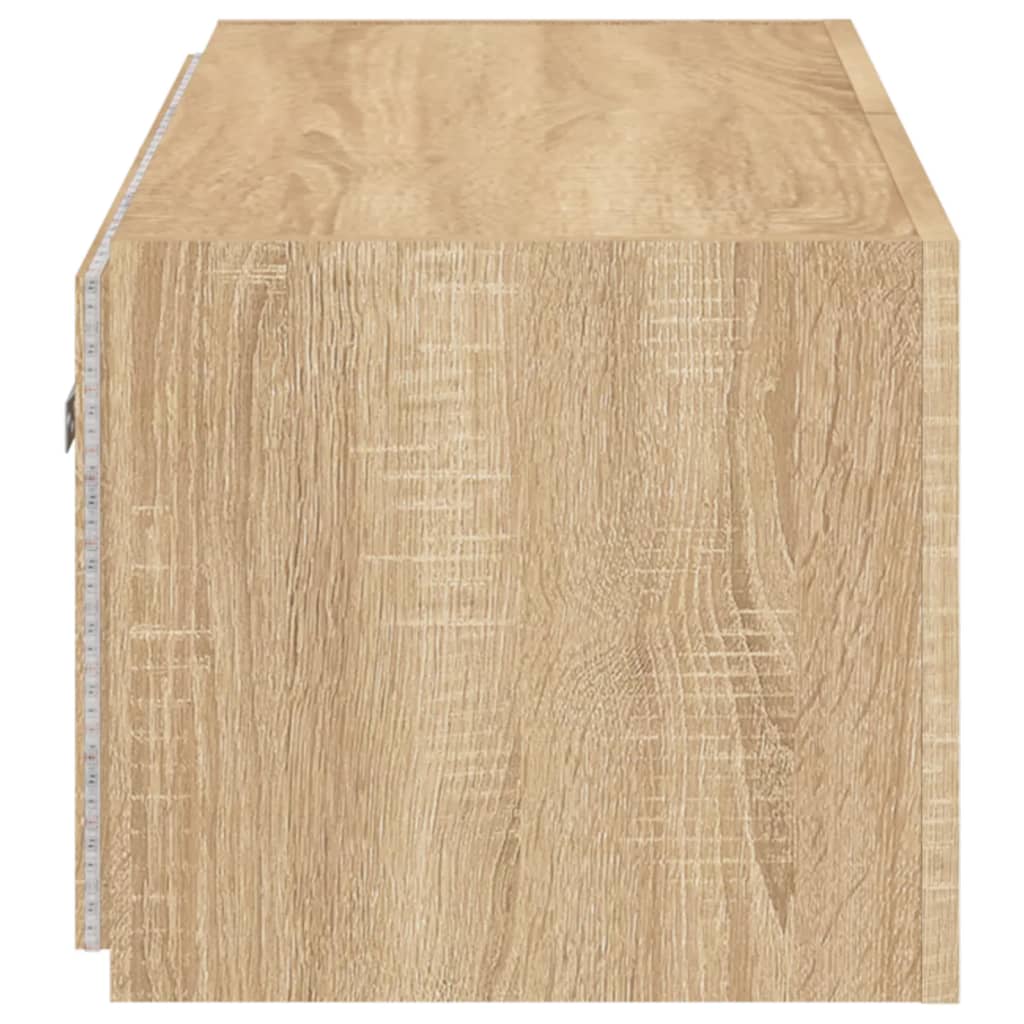 Sieninė TV spintelė su LED lemputėmis, ąžuolo, 100x35x31cm