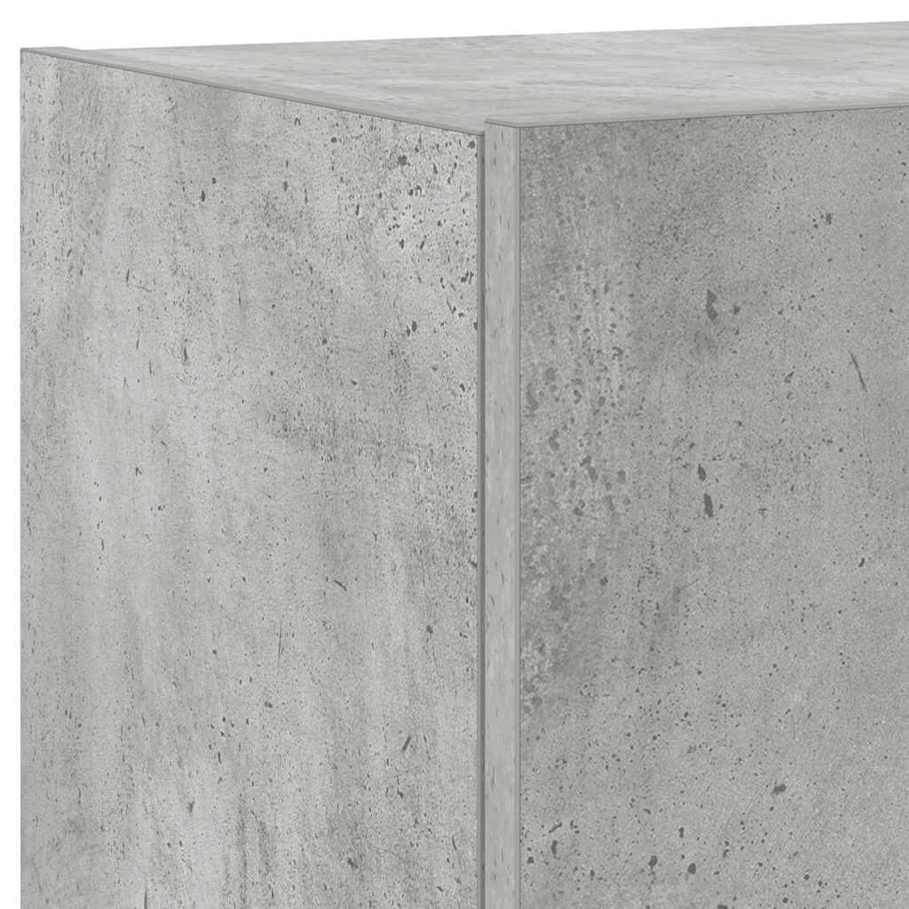 Wall-mounted TV cabinet with LED lights, concrete, 100x35x31cm