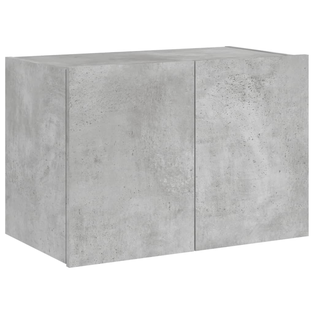Wall-mounted TV Cabinet with LED Lights, Concrete Grey, 60x35x41cm