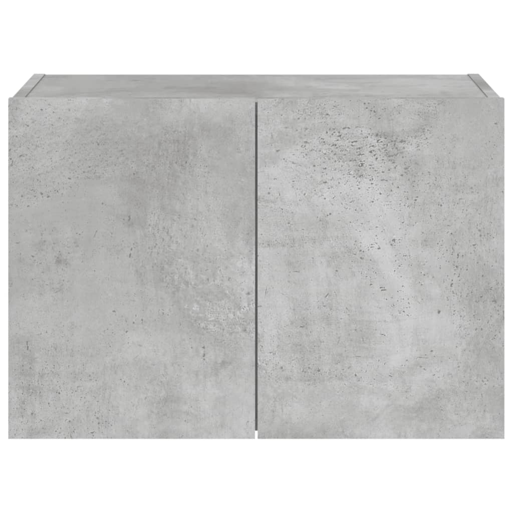 Wall-mounted TV Cabinet with LED Lights, Concrete Grey, 60x35x41cm