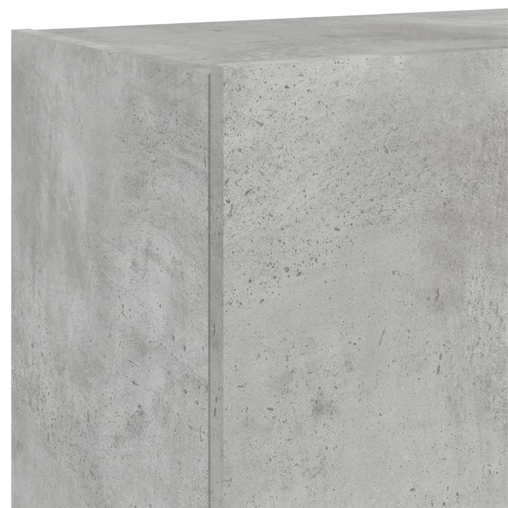 Wall-mounted TV Cabinet with LED Lights, Concrete Grey, 60x35x41cm
