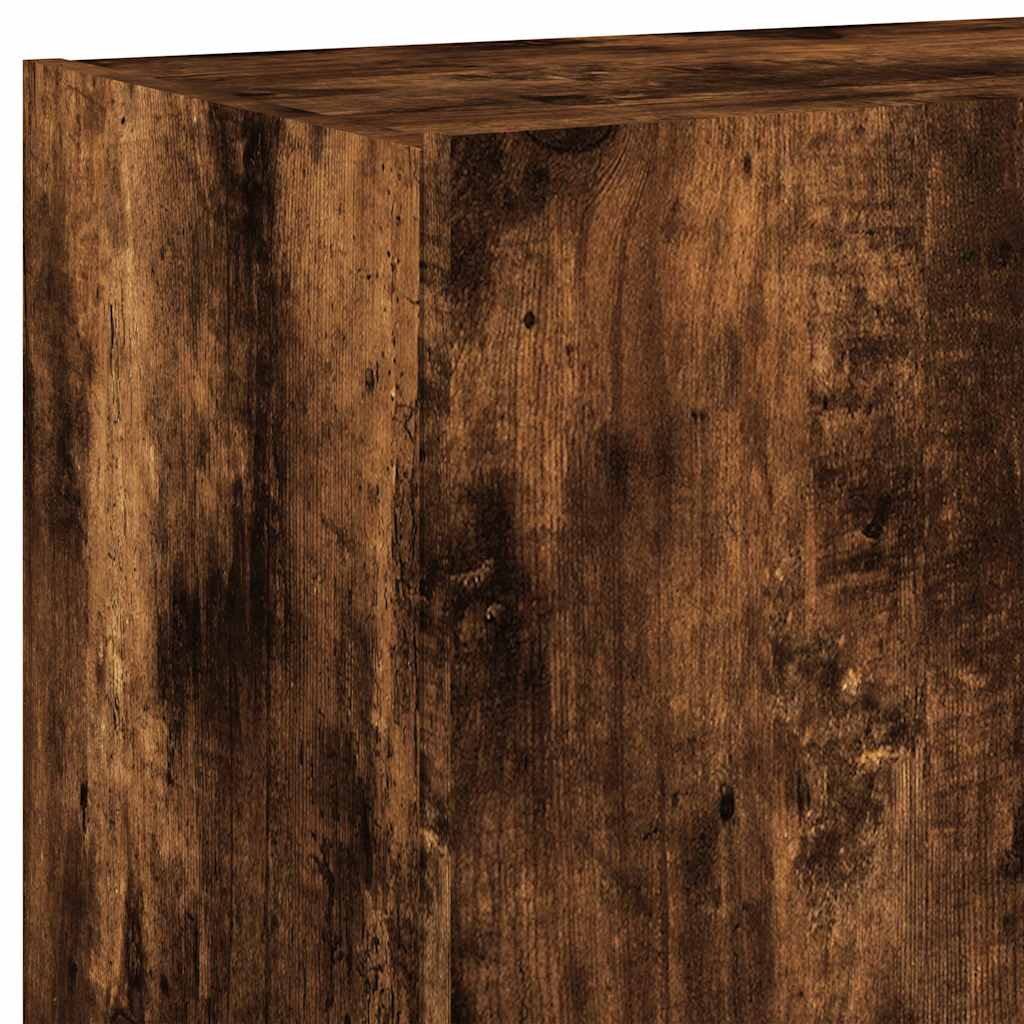 Sieninė TV spintelė su LED lemputėmis, dūminė, 60x35x41cm