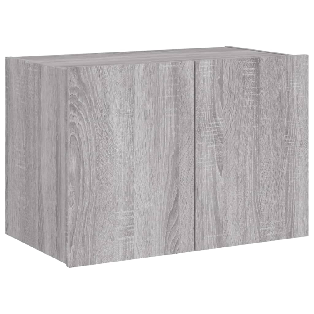 Pie sienas stiprināms TV skapītis ar LED gaismām, pelēks ozols, 60x35x41 cm