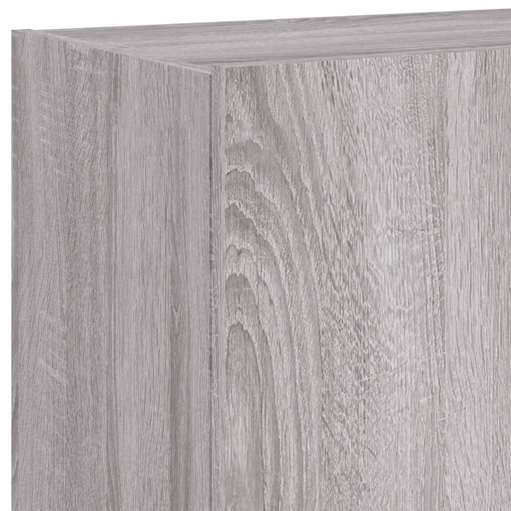 Sieninė TV spintelė su LED lemputėmis, pilka, 100x35x41cm