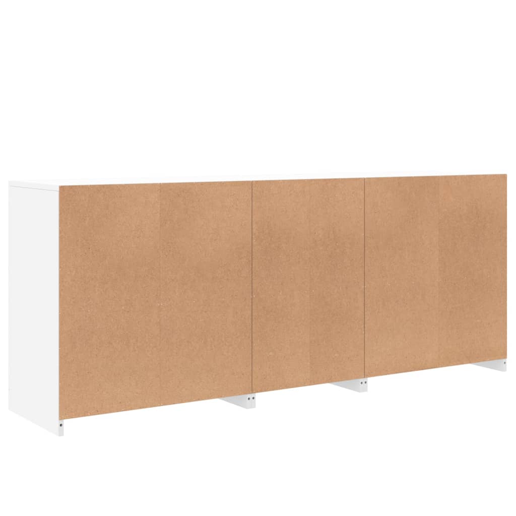 Sideboard with LED lights, white, 162x37x67cm