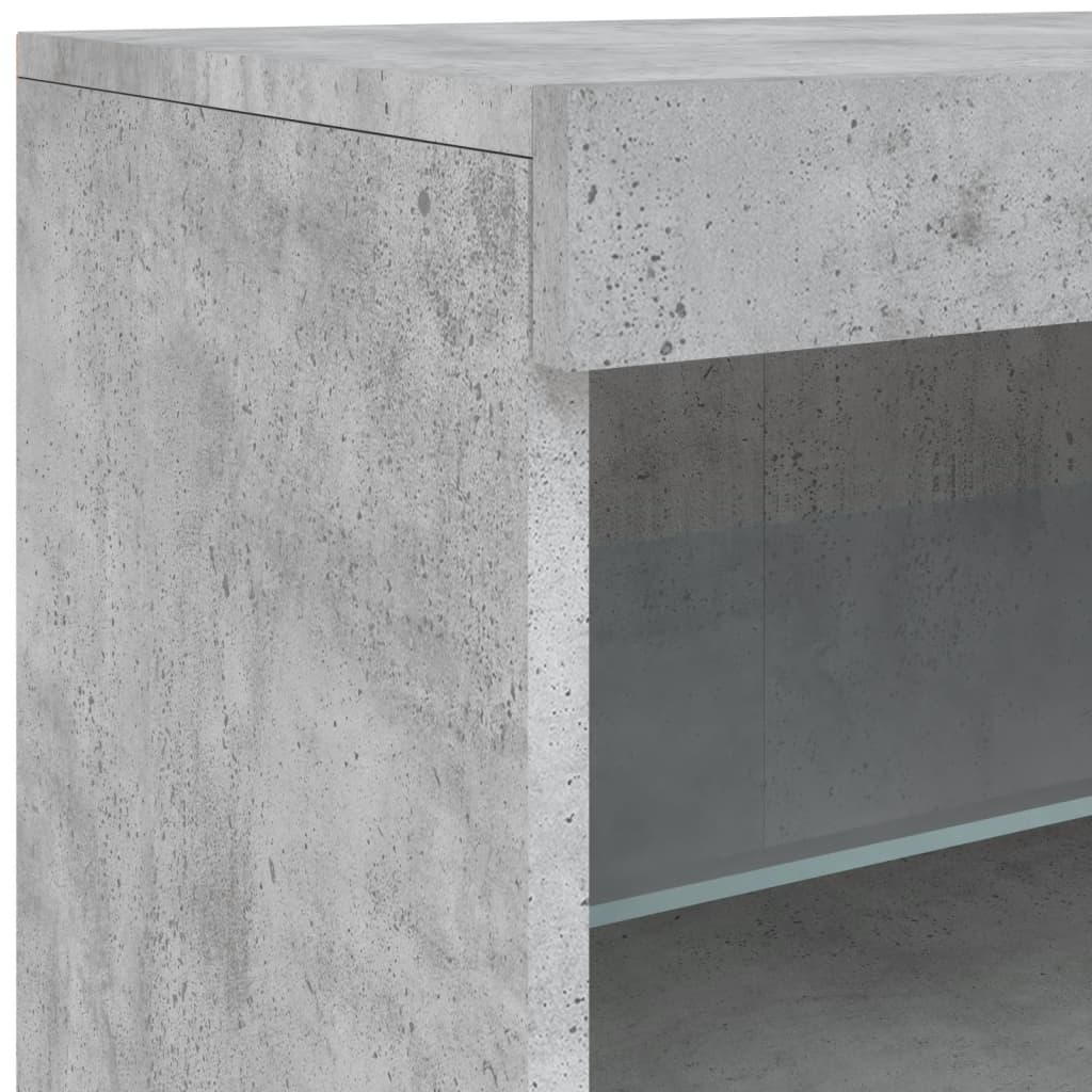 Sānu skapītis ar LED apgaismojumu, betona pelēks, 162x37x67cm