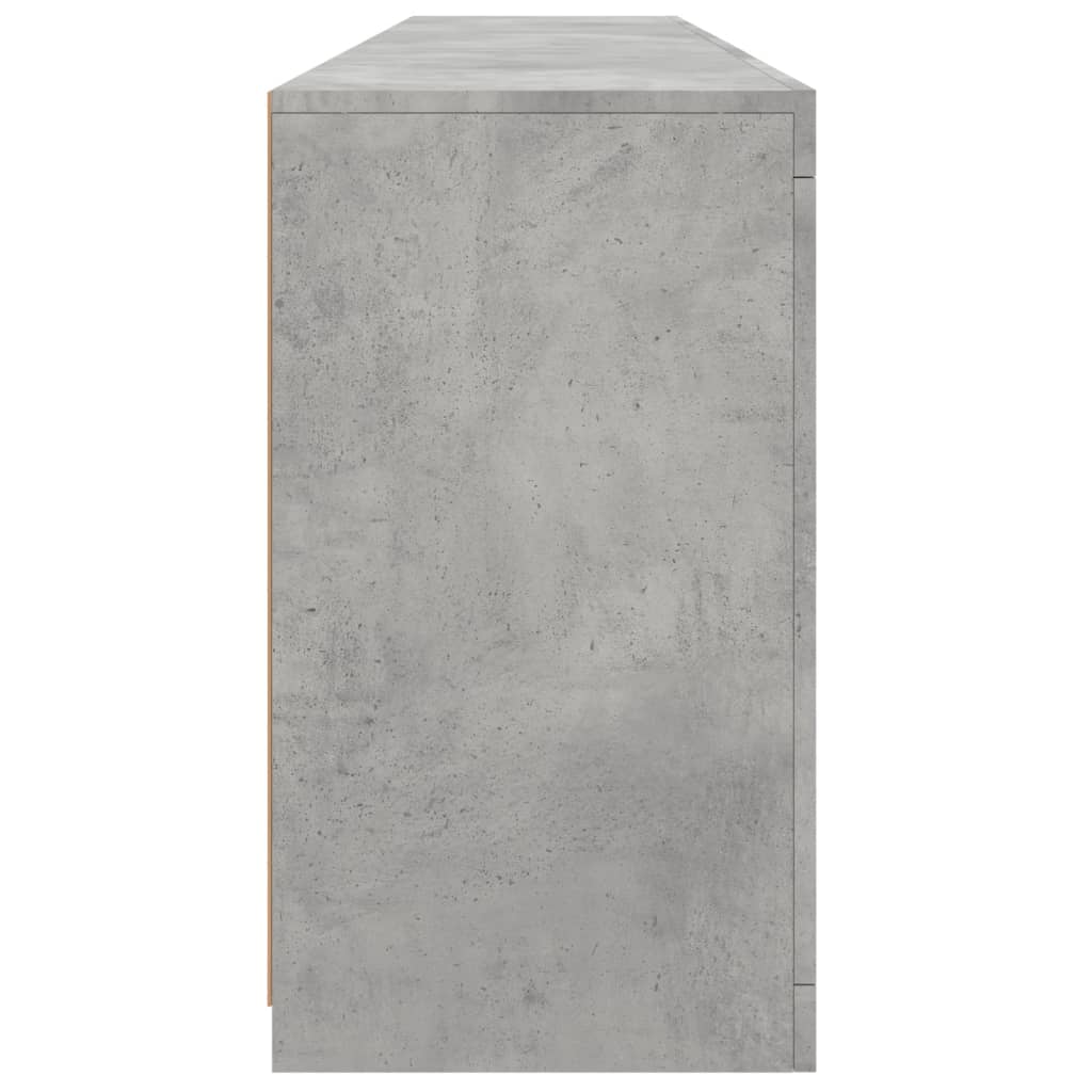 Šoninė spintelė su LED lemputėmis, betono pilka, 181,5x37x67cm