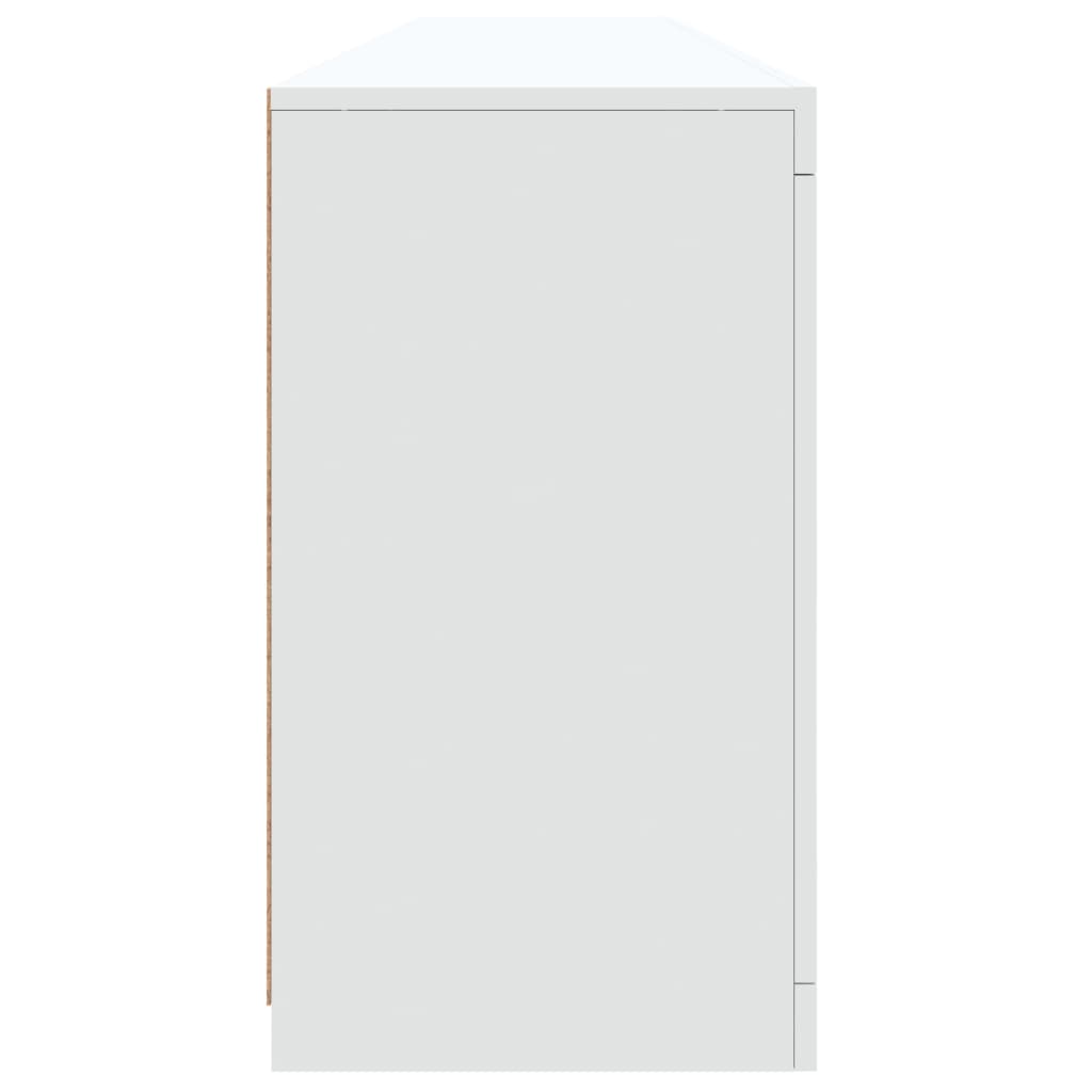 Šoninė spintelė su LED lemputėmis, baltos spalvos, 202x37x67cm