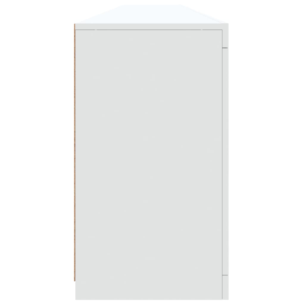 Šoninė spintelė su LED lemputėmis, baltos spalvos, 283x37x67cm