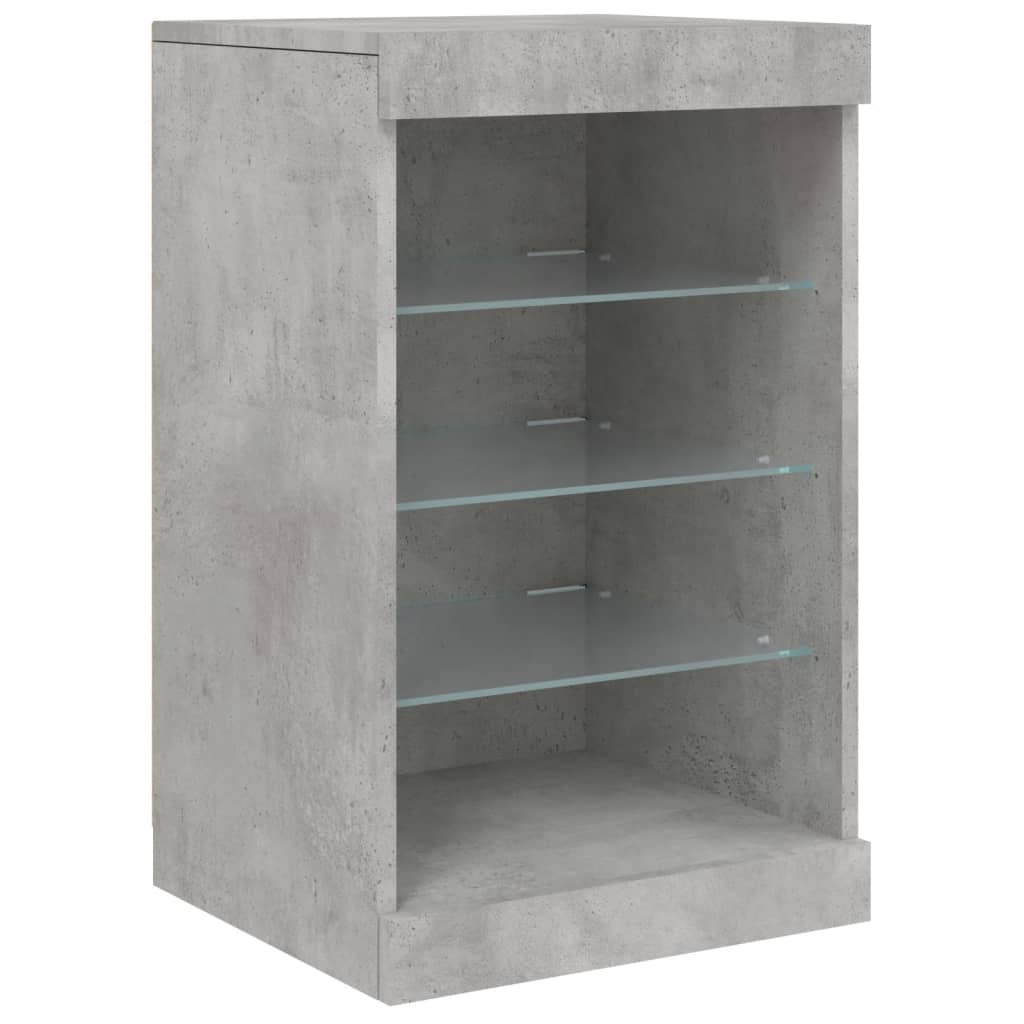 Sideboard with LED lights, concrete grey, 283x37x67cm