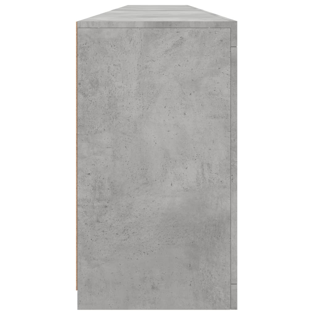 Šoninė spintelė su LED lemputėmis, betono pilka, 283x37x67cm