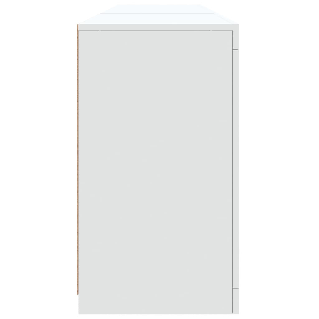 Šoninė spintelė su LED lemputėmis, baltos spalvos, 162x37x67cm