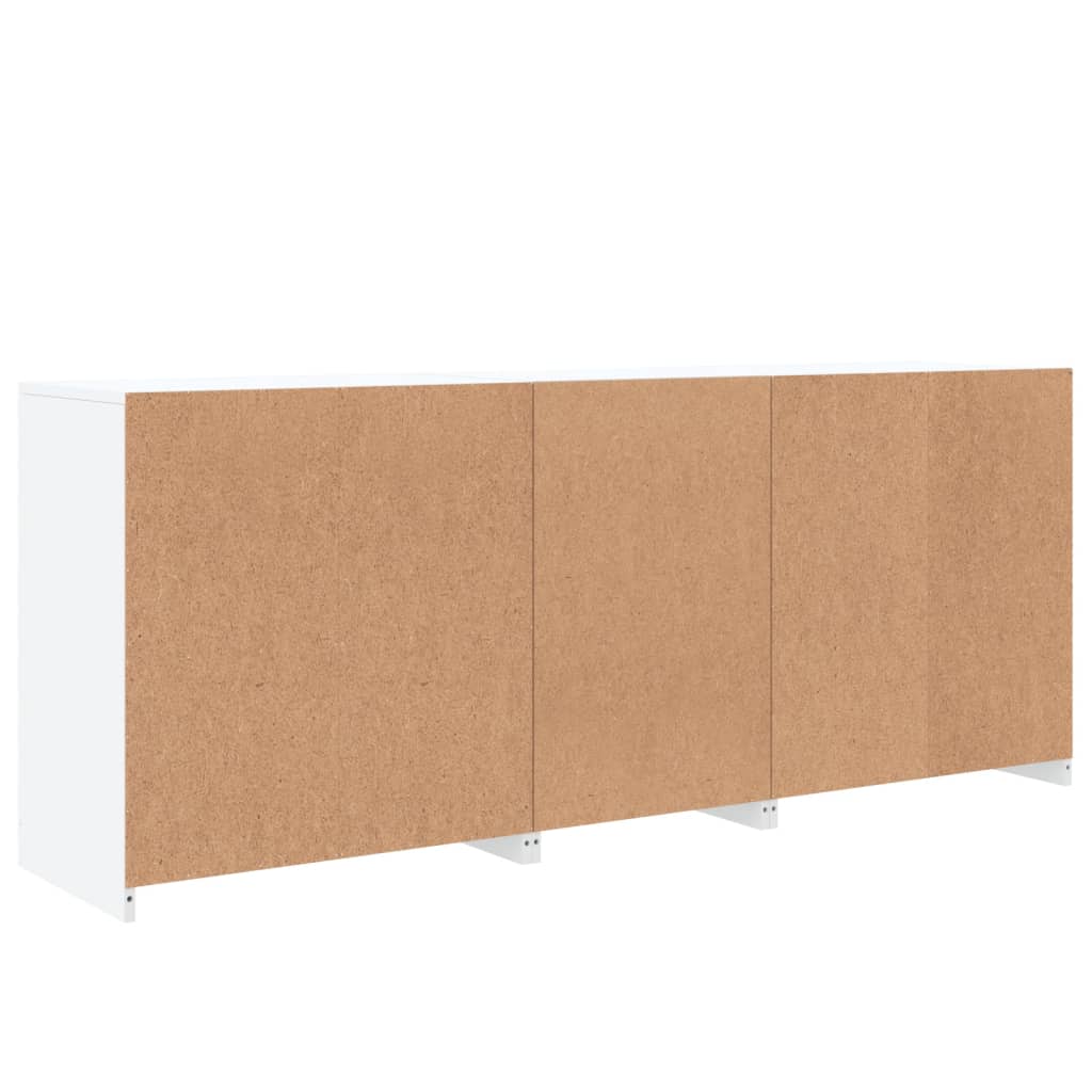 Sideboard with LED lights, white, 162x37x67cm