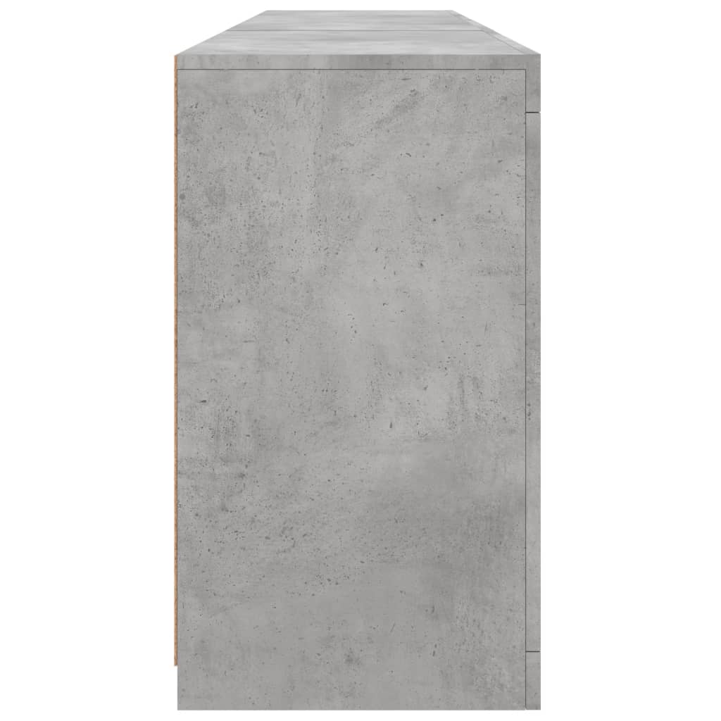 Sideboard with LED lights, concrete grey, 181.5x37x67cm
