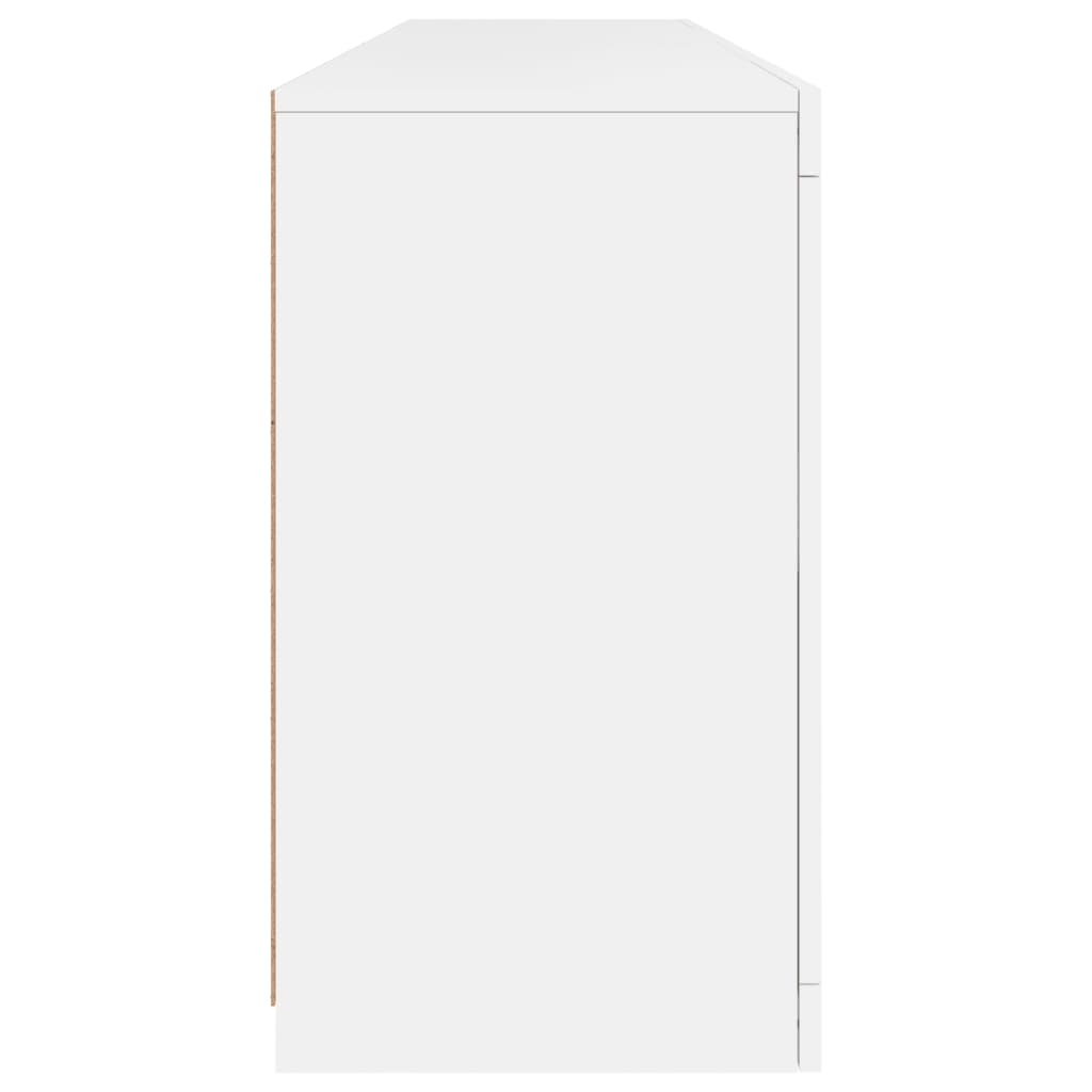 Sideboard with LED lights, white, 164x37x67cm