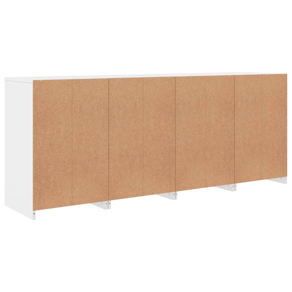 Sideboard with LED lights, white, 164x37x67cm