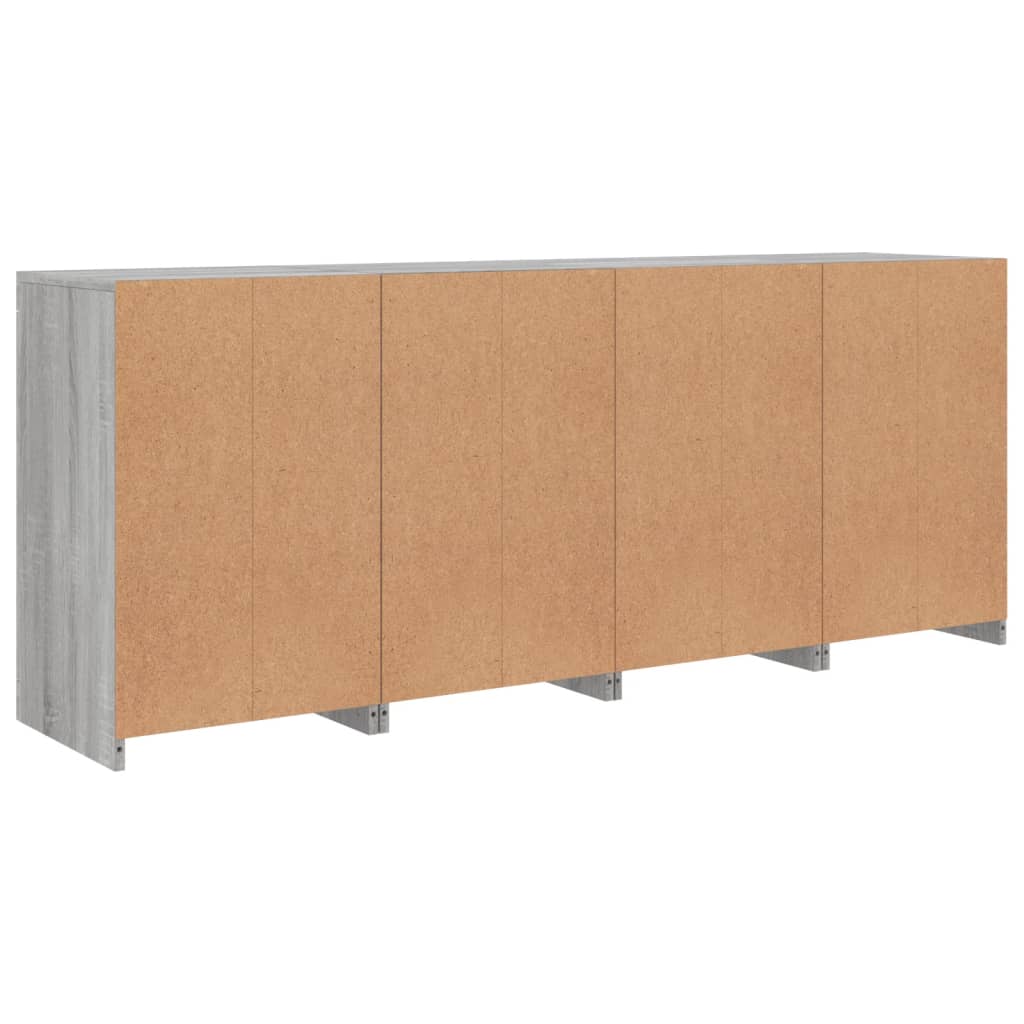 Sānu skapītis ar LED apgaismojumu, ozolkoka pelēks, 164x37x67cm