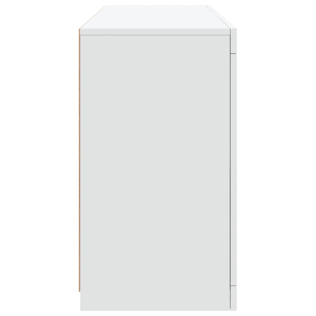 Šoninė spintelė su LED lemputėmis, baltos spalvos, 123x37x67cm