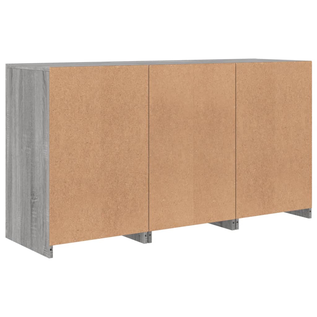 Sānu skapītis ar LED apgaismojumu, pelēks ozols, 123x37x67cm