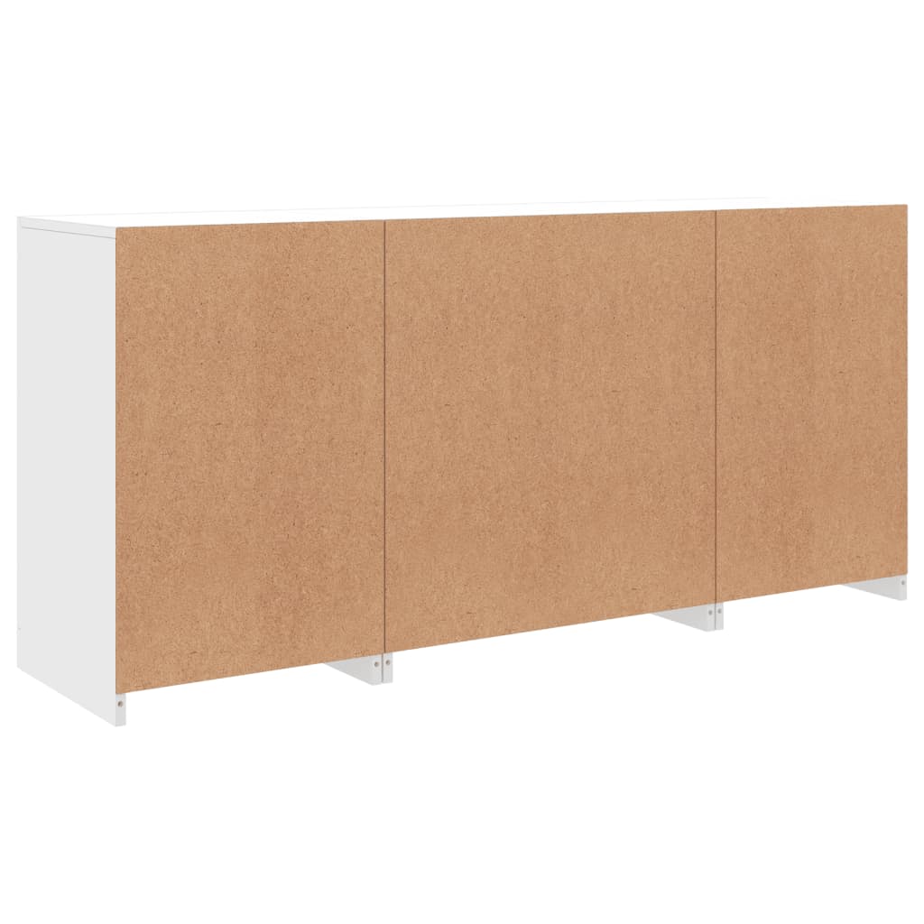 Sideboard with LED lights, white, 142.5x37x67cm