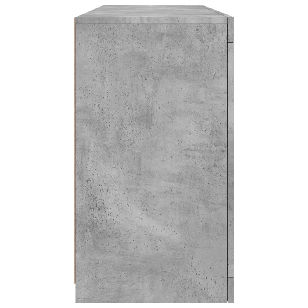 Sideboard with LED lights, concrete grey, 142.5x37x67cm