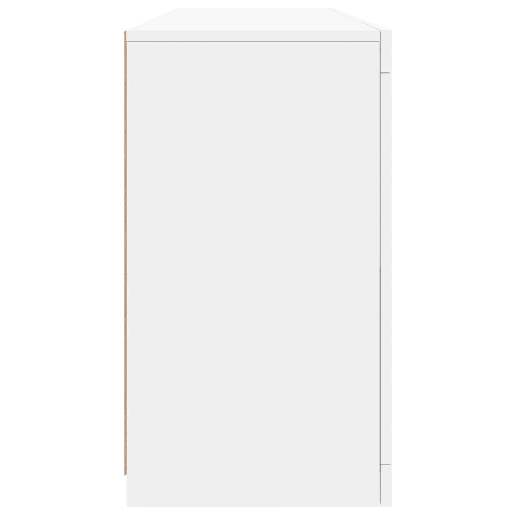 Sānu skapītis ar LED apgaismojumu, balts, 163x37x67cm