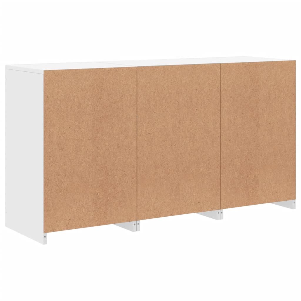 Side cabinet with LED lights, white, 123x37x67cm