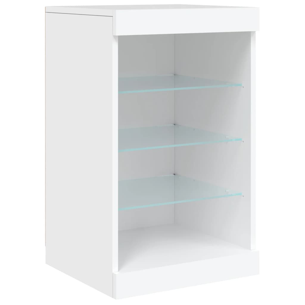 Side cabinet with LED lights, white, 123x37x67cm