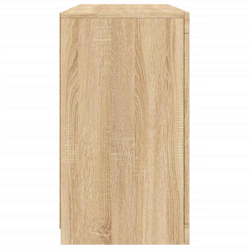 Sideboard with LED lights, oak, 123x37x67cm