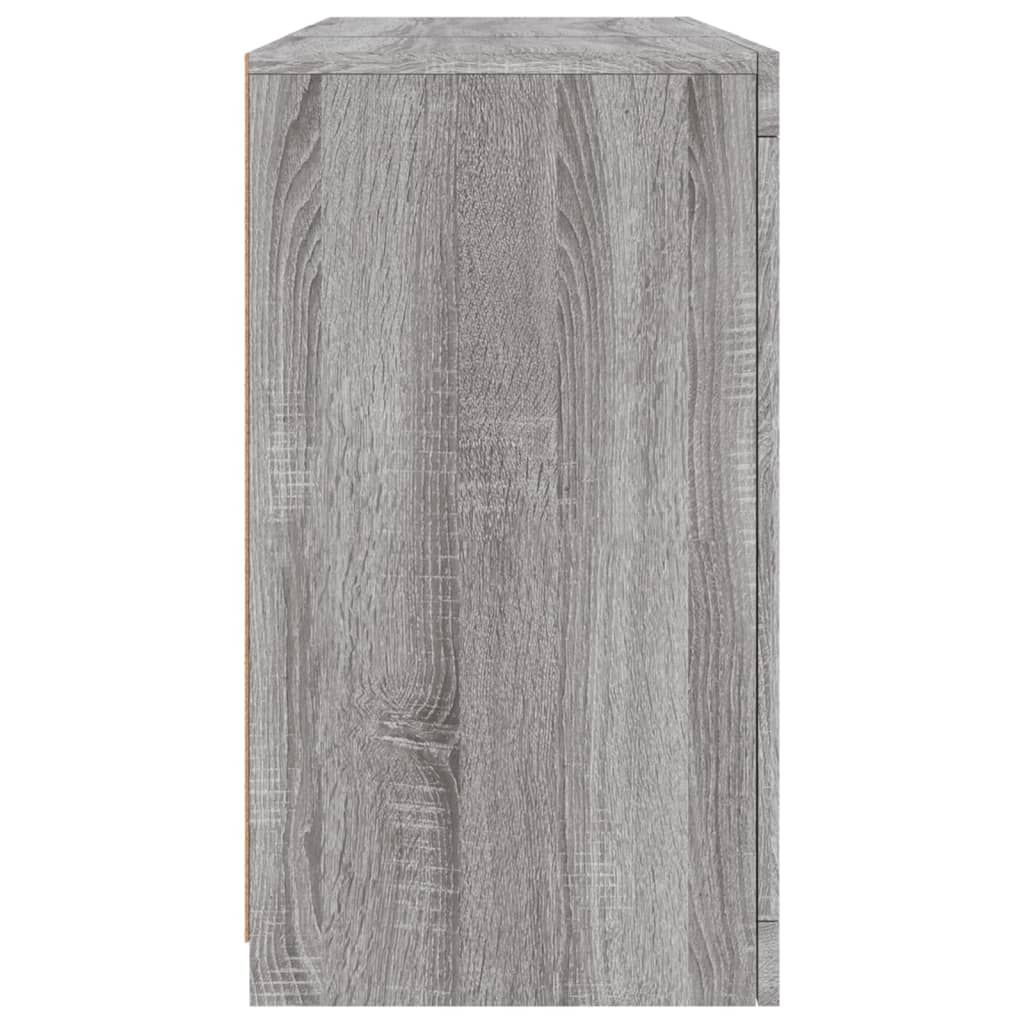 Šoninė spintelė su LED lemputėmis, pilka ąžuolo, 123x37x67cm