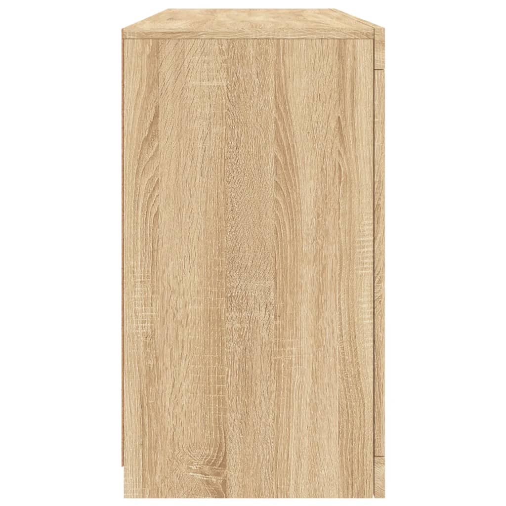 Sideboard with LED lights, oak, 142.5x37x67cm