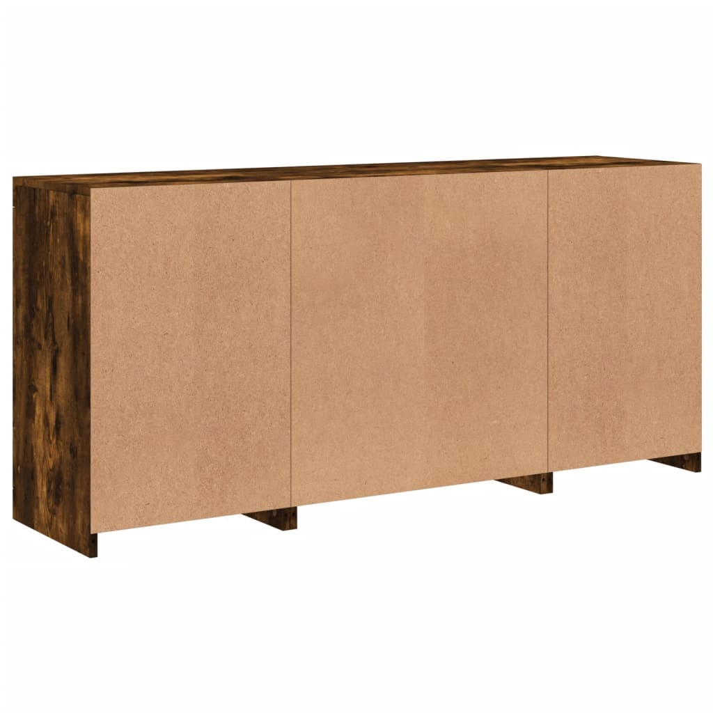 Sānu skapītis ar LED apgaismojumu, dūmu krāsas, 142,5x37x67cm