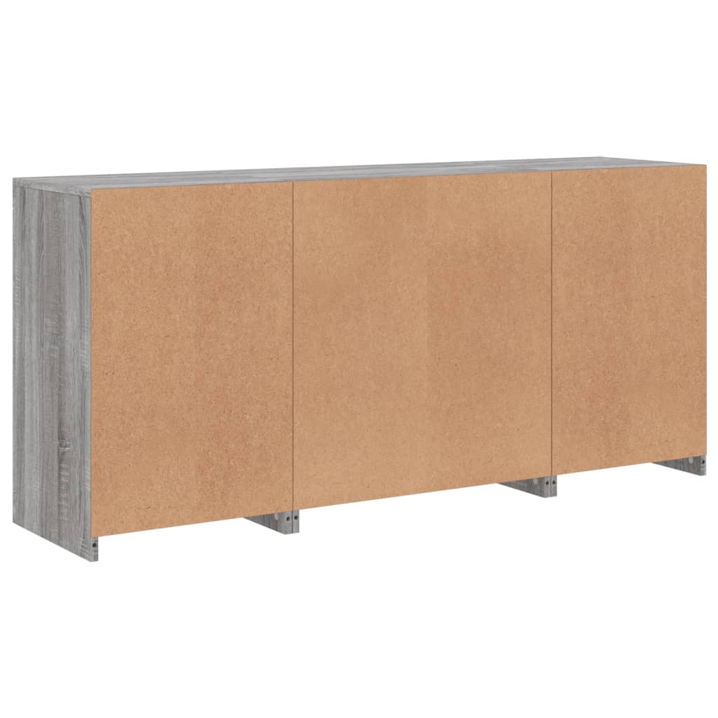 Sānu skapītis ar LED apgaismojumu, ozola pelēks, 142,5x37x67cm