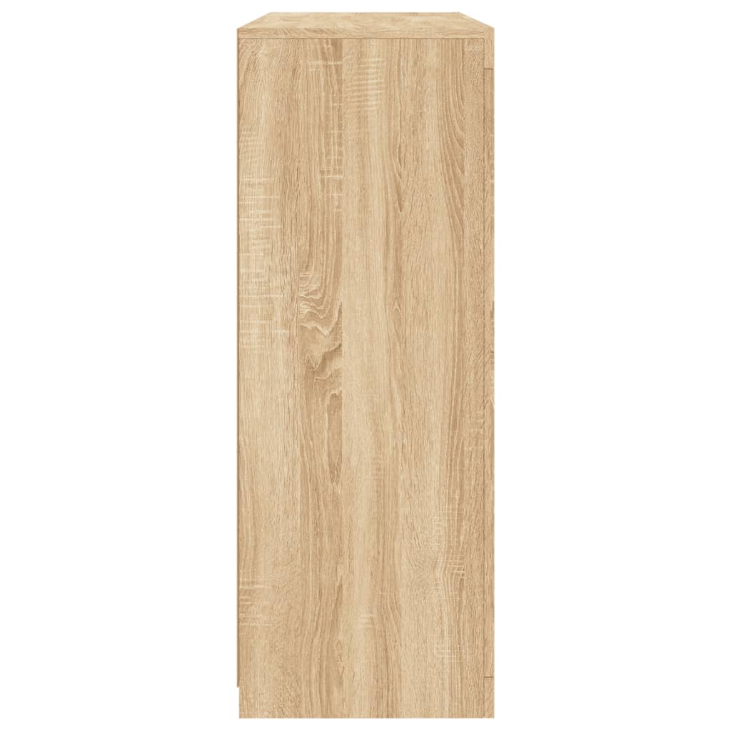 LED sideboards, 3 pcs, oak, engineered wood