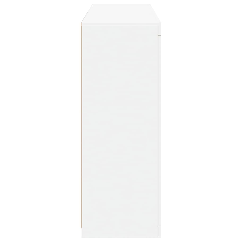 Side cabinets with LED, 3 pcs., white, engineered wood