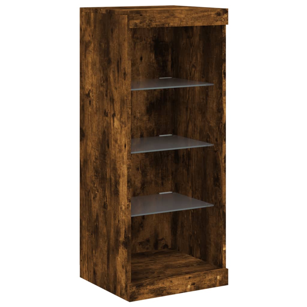 Sideboards with LED, 3 pcs, smoked oak, engineered wood