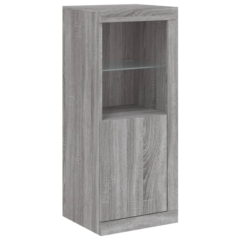 Sideboards with LED, 3 pcs, grey oak, wood