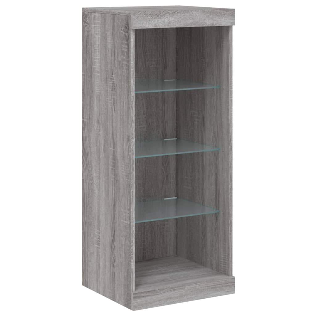 Sideboards with LED, 3 pcs, grey oak, wood