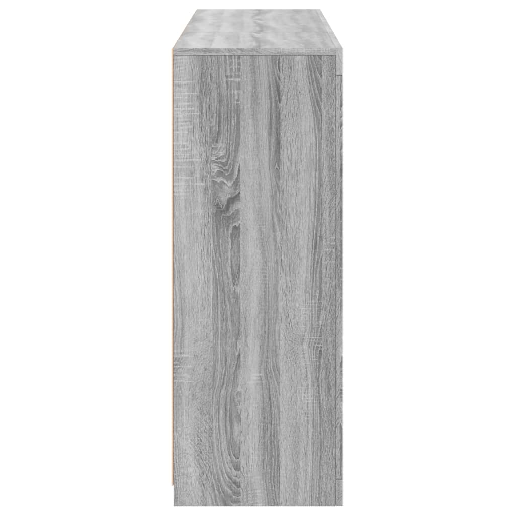 Sideboards with LED, 3 pcs, grey oak, wood