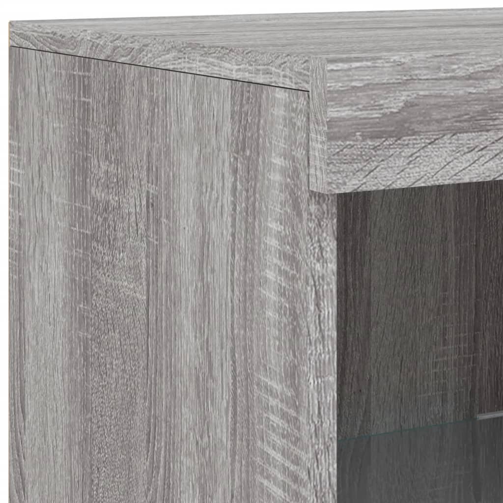 Sideboards with LED, 3 pcs, grey oak, wood